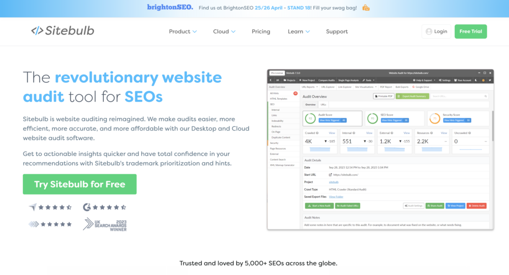 Sitebulb - website audit tools